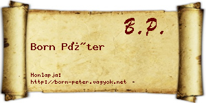 Born Péter névjegykártya