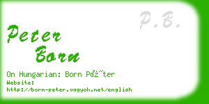 peter born business card